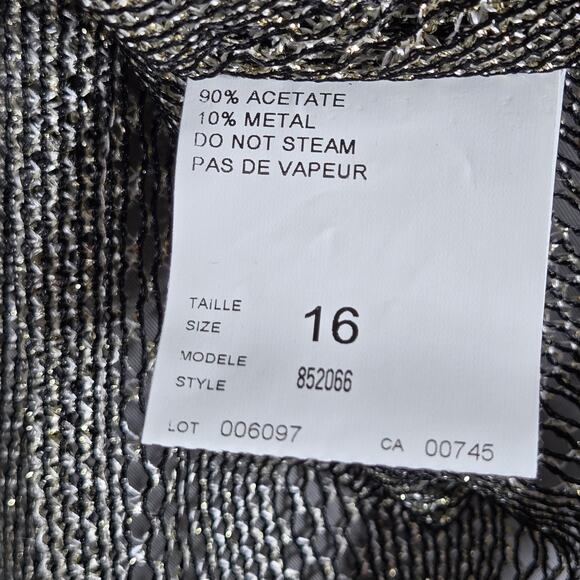 JS Collections Metallic Twin Set Womens 16 Silver Knit Party Formal Y2K Vintage - Picture 11 of 12